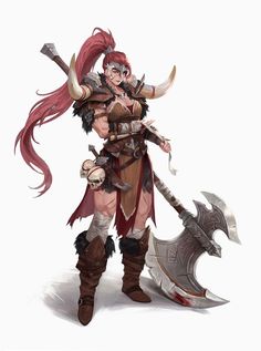 Barbarian Dnd, Barbarian Woman, Viking Character, Dungeons And Dragons Characters, Fantasy Warrior, Arte Fantasy, Fantasy Rpg, 판타지 아트, Female Character Design