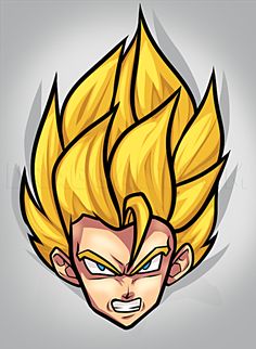 an image of the face of gohan from dragon ball zokue, with yellow hair