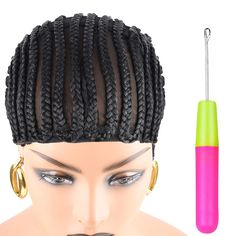 PRICES MAY VARY. Cap color: Black; Package: 2pc/lot; Size: Medium Size. The Breathable Cornrow Cap Conforms to Your Head to Provide Your Natural Hair. Material: High Quality Lace Cap & Synthetic Braids. feels very comfortable, stretch,use and wash very easily. Crochet Cornrows, Sew In Braids, Braided Crochet, Synthetic Braids, Crochet Wig, Jumbo Braids, Hair Net, Wig Caps, Half Wigs