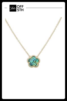 From The Flower Collection. This Unique Goldplated Necklace Shows Off An Eye-Catching Abalone Stone Set In A Flower-Shaped Pendant Design. Abalone 14k Gold-Plated Brass Lobster Clasp Imported Size Pendant Size, About 1" Length, About 16" With 2" Extender Click Here For A Guide To Jewelry & Watches. Center Core - W Jewelry > Saks Off 5th. Jankuo. Flower Collection, Pendant Design, Fashion Jewelry Necklaces, Stone Settings, Lobster Clasp, Jewelry Shop, Jewelry Watches, On Sale, Fashion Jewelry