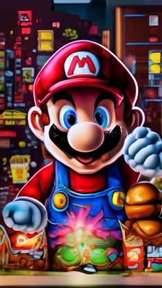 an image of mario in the city