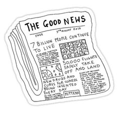 a newspaper with the words the good news on it