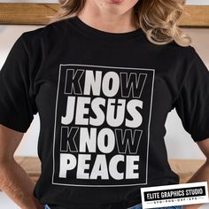 Know Jesus Know Peace, Dc Clothing, Faith Design, Christian Graphic Design, Cartoon Love Photo, Svg Christian, Faith Svg, Christian Png