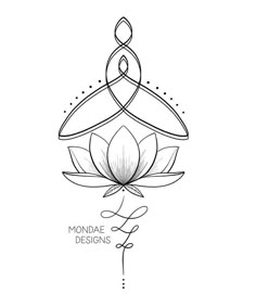 a drawing of a lotus flower with the words monday designs on it