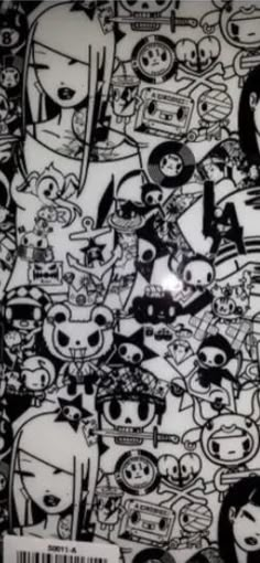 a bunch of stickers that are on the side of a wall in a room