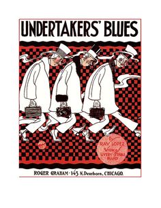 an advertisement for the undertakers'blues featuring three men in white coats and hats