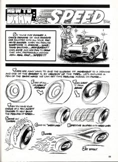 an old comic book page showing how to draw speed