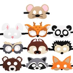 forest friends party mask 10 pieces