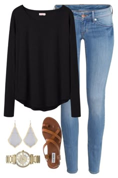 "dinner with fam" by whitegirlsets ❤ liked on Polyvore featuring H&M, Organic by John Patrick, Steve Madden, Michael Kors and Kendra Scott Chique Outfit, Winter Outfits For School, Fall Winter Outfits, Outfits Casuales, Kendra Scott, Look Fashion, Everyday Outfits