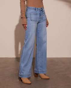 Designed to bring a fresh and stylish twist to your denim wardrobe is the Rugged Charm High Rise Wide Leg Jeans. Made from stretch denim fabric, these jeans offer both comfort and structure, giving you that perfect fit while allowing you to move with ease. The high-rise waist flatters your figure, while the wide leg silhouette adds a trendy, retro-inspired edge with subtle light whiskering that gives them that lived-in, effortless vibe you are sure to love. Runs large, consider sizing down Stret Customized Pants, Denim Style Casual, Suit Type, High Rise Wide Leg Jeans, Maxi Dresses Fall, Fall Winter Dresses, Pants Fit, Denim Style, Skirt Leggings