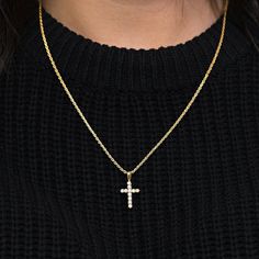 DESCRIPTION: This beautiful Diamond Cross Pendant is handcrafted in lustrous 14k yellow gold. The frame is outlined with VS1-VS2 quality diamonds with a total of 0.5 Carats. The frame itself measures to 23 mm in length and 11.5 mm in width. Add this simply beautiful cross to your jewelry collection! Note: This chain is for illustration purposes only and may be purchased separately. DETAILS: Item Code CR0037 Diamond Carat Weight 0.5 Carat Diamond Clarity VS1, VS2 Diamond Color G, H Metal Color Ye Beautiful Cross, Vs2 Diamond, Cross Chain, Diamond Cross Pendants, Diamond Cross, Diamond Carat, Diamond Color, G H, Quality Diamonds