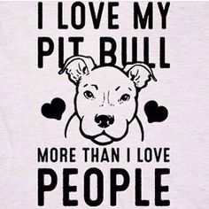 i love my pit bull more than i love people