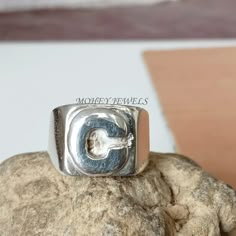 "Description Detail Initial Ring, Letter Ring, Chunky Initial Ring, C Ring, Men's Ring, Alphabet Ring, Personalized Ring, Custom Initial Ring, Name Ring Gift  Style                    ->                  Name Ring Metal                   ->                 925 Sterling Silver  A-B-C-D-E-F-G-H-I-J-K-L-M-N-O-P-Q-R-S-T-U-V-W-X-Y-Z ( ALL APLHABETS AVAILABLE)  Ships Worldwide From India 925 Stamped  All Size Available \" Shipping through fast express way(DHL, INDIA POST, Fedex) NOTE SHIPPING CHART STANDARD SHIPPING - ( 18-25 DAYS TO BE ARRIVED) - $ 3.99 DHL E-COMMERCE SHIPPING - ( 8-12 BUSINESS DAYS TO BE ARRIVED) - $6.99 DHL EXPRESS SHIPPING - ( 6-9 BUSINESS DAYS TO BE ARRIVED) - $22.99 FEDEX EXPRESS SHIPPING - ( 3-5 DAYS TO BE ARRIVED) - $24.99 WE SUGGEST THAT IF YOU WISH TO HAVE YOUR ITEMS I Sterling Silver Initial Ring As Gift, Silver Initial Ring As Gift, Vintage Sterling Silver Rings With Initials, Masc Rings, Letter Rings Initial Silver, Vintage Jewelry Rings, Metal Clay Rings, C Ring, Letter Rings