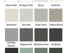 the different shades of gray and white are shown in this color chart, which is also available