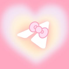 a heart shaped object with a bow on it's head in pink and yellow