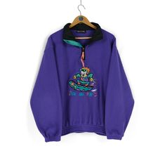 Welcome to our shop. We are waiting for your wishes, also don't be afraid to ask any questions. If you like something from our clothes, just add  to favourites or write to us. Follow us on instagram - @cashalot.store  - ITEM - 90s Vintage BEACH & SNOW Snowboarder purple fleece sweater Size M L retro winter style  - SIZE - Size Label (M) M L fit  Pit - to - Pit - 27,6 (70cm) Sleeve from neck - 31,5 (80cm) Length - 26,8 (68cm)   (all our items are measured laying flat) - CONDITION -  Total condition 8/10 Please check all Photos , also i can make detailed photos All needed questions ask before buying! - DELIVERY INFO - * All the parcels have a tracking number * All the items will be shipped after successful payment transaction within 1-3 business days. * International shipment via air/sea: Th Purple Fleece Sweatshirt For Winter, Retro Purple Long Sleeve Sweater, Vintage Purple Sweatshirt For Fall, Retro Purple Winter Tops, Vintage Purple Winter Tops, Purple Vintage Sweatshirt For Fall, Retro Purple Sweater For Winter, Retro Purple Winter Sweater, Retro Long Sleeve Purple Sweatshirt