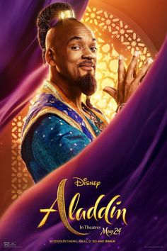 the poster for disney's live - action movie, alaadron