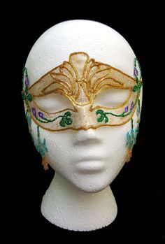 Art Nouveau inspired design with floral motif. Mask is made of tulle and can be applied to the face using just a few dots of eyelash glue. No rubber head bands! Mask moves with your face and is very comfortable! Easy on and easy off. Completely reusable. I will need a week to make the mask prior to shipping. Please let me know if you have any questions! Floral Art Nouveau, Registry Items, Costume Masks, Head Bands, Eyelash Glue, Inspiration Art, Design Development, Floral Motif, Costume Accessories