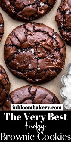 the very best fudgey brownie cookies are made with chocolate and sea salt