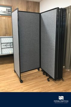 two privacy screens in the middle of a room