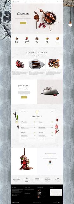 the website design is designed to look like it has many different types of food on it