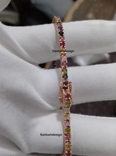 Welcome To SantoshDesign !! Multi Sapphire, Handmade Bracelet, Bracelet Jewelry, Tennis Bracelet, Handmade Bracelets, Bangle Bracelets, Jewelry Bracelets, Tennis, Sapphire