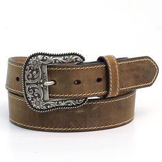 Ariat A1523402 Western Fashion Leather Belt Ariat Belts, Cowgirl Belt, Cowgirl Belts, Womens Leather Belt, Boot Jewelry, Belt Leather, Western Belts, Brown Leather Belt, M F