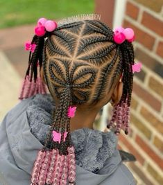 Little Black Toddler Girl Braided Hairstyles With Beads, Toddler Hairstyles Girl Black With Beads, Toddler Hairstyles Girl African American Braids With Beads, Toddler Beads Hairstyles, Toddler Braided Ponytail With Beads, Kids Braids With Beads, Hair Cute