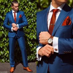 Blue Suit Blue Tie Wedding, Blue Suit Men, Navy Blue Suit, בר מצווה, Men Suit, Feeling Better, Monday Blues, Red Tie, Wedding Suit