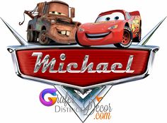 the logo for disney cars is shown