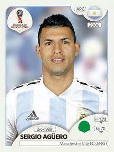 the soccer player is wearing a blue and white uniform with his name tag on it