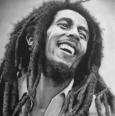 bob marley is smiling and wearing dreadlocks with words above him that say,