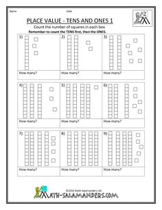 the place value tens and ones worksheet is shown in this printable version