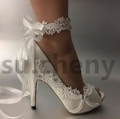 Open Toe Wedding Shoes, Satin Wedding Shoes, White Bridal Shoes, Flower Wedding Ring, Bridal Flats, Wedding Flats, Lace Heels