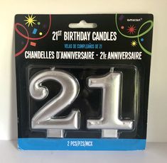 the 21st birthday candles are silver in color