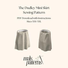 the duplex mini skirt sewing pattern is available in sizes xs - xxl