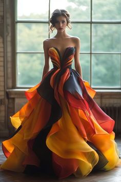 Colorful Dress, Fantasy Gowns, فستان سهرة, Fantasy Dress, Gorgeous Gowns, Beautiful Gowns, Fancy Dresses, Stunning Dresses, A Dress