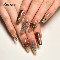 Product Name: Fake Nails Package Includes: 24Pcs * Artificial Nails+Jelly Glue Ballet Nails, Long Press On Nails, Nagel Tips, Nail Type, Coffin Press On Nails, Fake Nails With Glue, Y2k Nails, Halloween Style, Nails Halloween