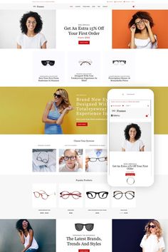 Frames - Glasses Store Clean Shopify Theme Web Design Examples, Shopify Templates, Ecommerce Template, Ecommerce Themes, Street Marketing