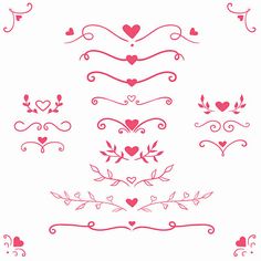 valentine's day design elements with hearts and vines royalty - free stockvectors