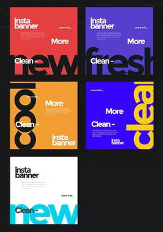 four different types of posters with the words clean and more