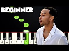 a man standing in front of a piano with the words beginner above him and below it