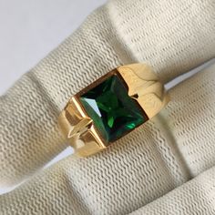 Luxury Men's Green Ring With Accent Stones, Luxury Unique Green Men's Ring, Luxury Men's Green Emerald Ring, Luxury Elegant Men's Emerald Ring, Green Stone Ring Gold Men, Watches Jewelry, Emerald Ring, Stackable Rings, Wedding Men