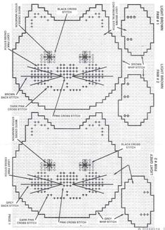 the cross stitch pattern for an ornament, with instructions to make it look like they