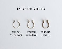 four different types of earrings are shown in three different sizes and font options for each pair