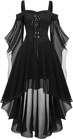 Gothic Dress Casual, Gothic Dress Short, Gothic Dress Elegant, Gothic Fashion Casual, Black Gothic Dress, Cold Shoulder Lace, Goth Dress, Halloween Dress, Classy Dress