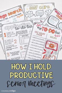 four printables with the words how i hold productive and not meetings on them