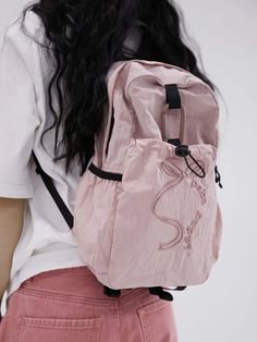 45501197877469 Bags Preppy, Korean Embroidery, Pink Backpacks, Ballet Princess, Vintage Tokyo, String Backpack, Stray Animals, Preppy Chic, School Bags For Girls