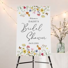 Watercolor Wildflower Welcome Bridal Shower Sign Editable Template Welcome Bridal Shower Sign, Wildflower Sign, Flower Photo Frame, Entry Signs, Bridal Shower Sign, Bridal Shower Flowers, 20 Birthday, Bridal Shower Signs, Shower Sign