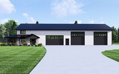 this is an artist's rendering of a two - car garage